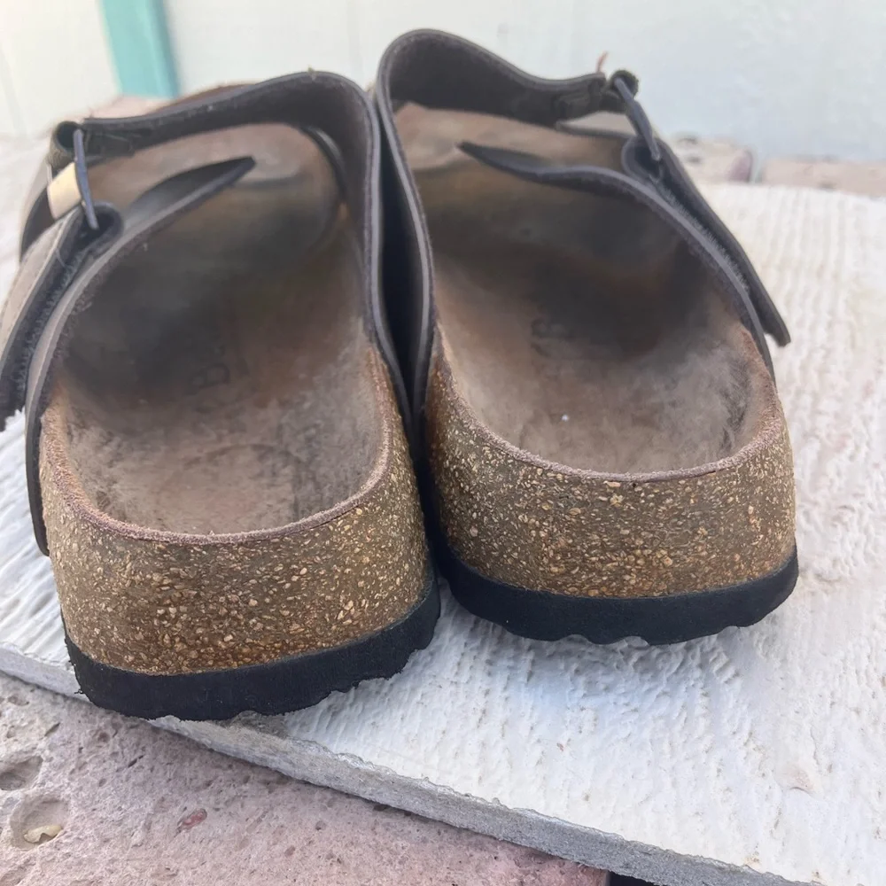 Betula Birkenstock Size 42 M9 Brown Oiled Leather Sandals